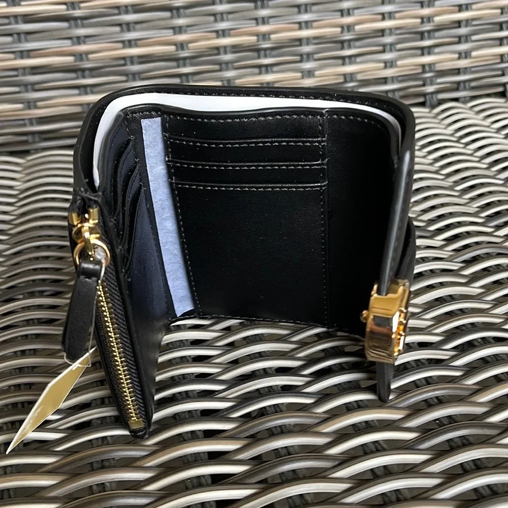 MICHAEL KORS CARMEN MEDIUM LOGO AND FAUX LEATHER WALLET BLACK - Picture 3 of 15